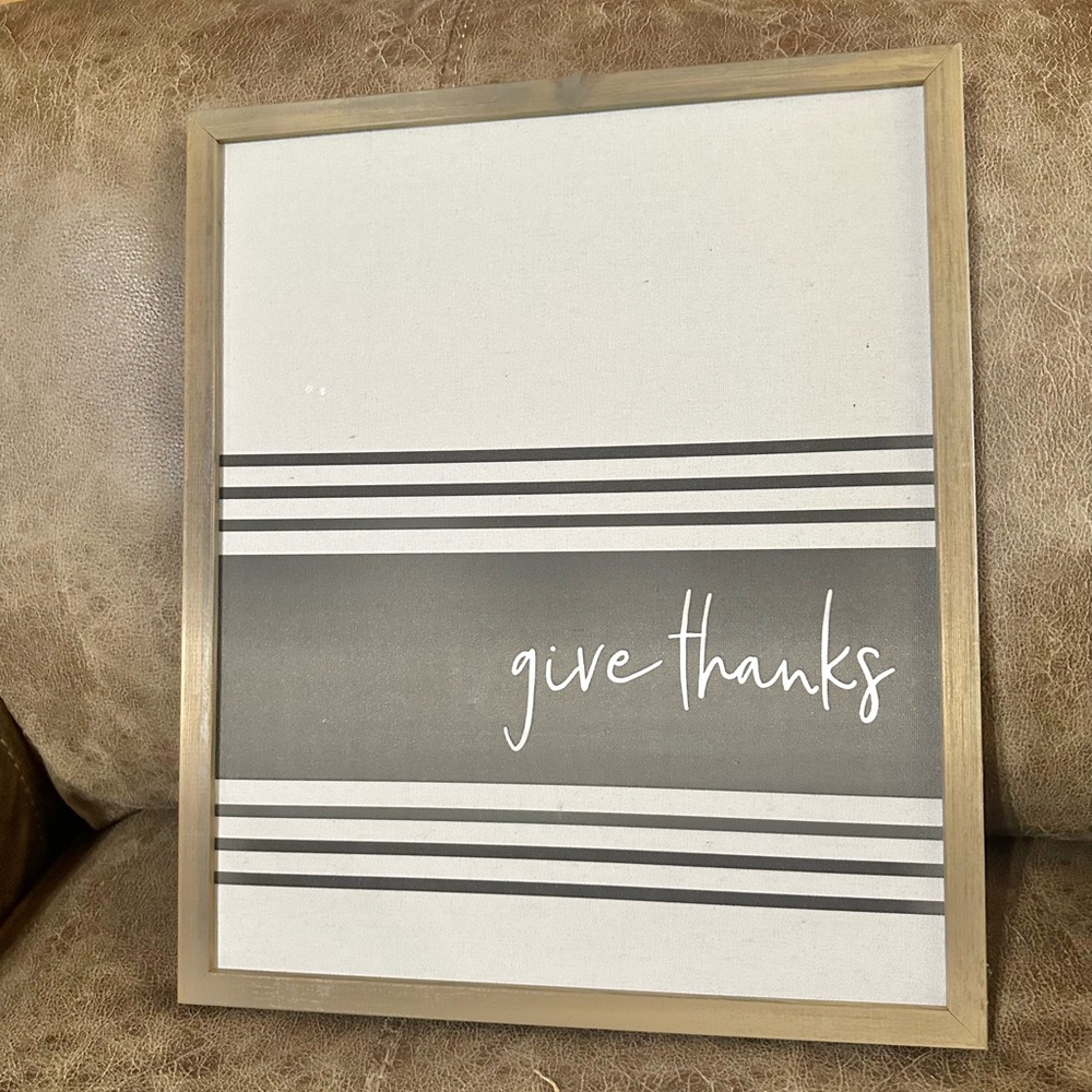 Hobby Lobby Gold and Gray 'Give Thanks' Wall Art